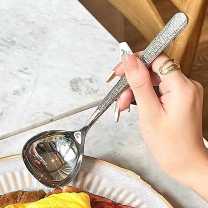 1Pc Stainless Steel Thickening Spoon Creative Long Handle Hotel Hot Pot Spoon Soup Ladle Home Kitchen Essential Tools