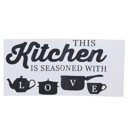 Kitchen Wall Stickers THIS KITCHEN IS SEASONED WITH LOVE Quotes Wall Stickers Restaurant Home Decoration