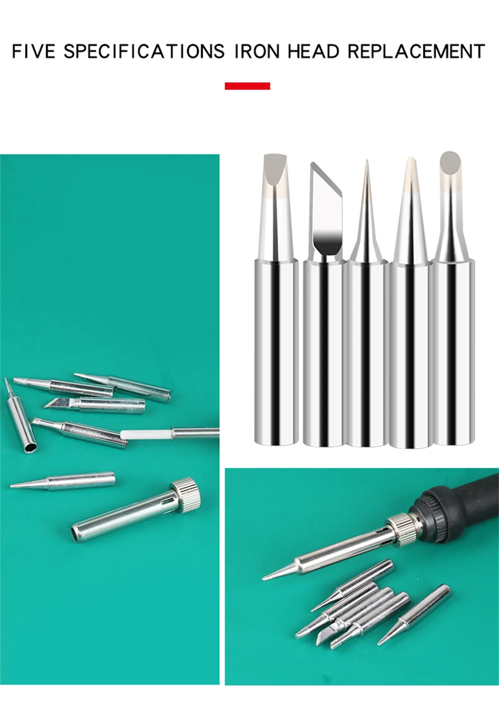 60W Electric Soldering Iron Adjustable Temperature Replaceable Soldering Iron Head Soldering Iron Pen Welding Kit