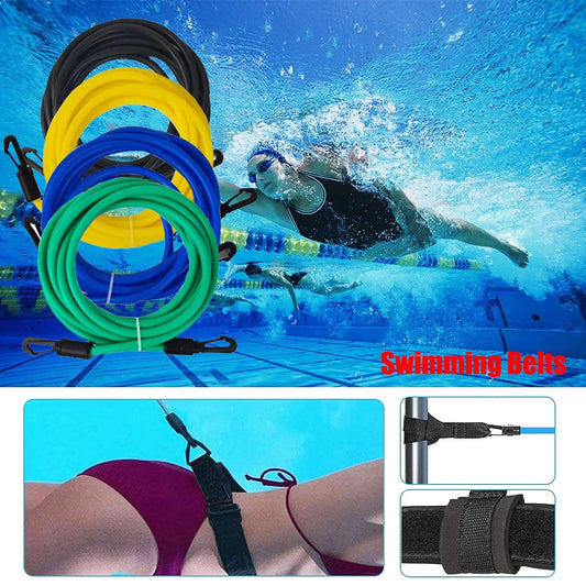 Swimming Belts Stationary Swim Trainer Swim in Place Resistance Bands Swimming Elastic Rope