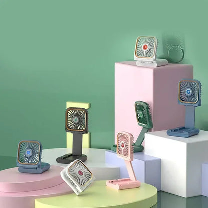 Handheld Small Fan, Desktop Small Fan, Portable USB Fan, Mini Power Bank, Folding Fan, Hanging Neck Fan