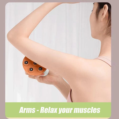 Hand Roller Massager for Cellulite Massage,Deep Tissue Massage Ball for Back,Neck,Foot,Shoulder,with 7 360-degree Metal Roller