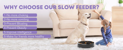 Pet Dog Slow Feeder Bowl Fun Non Slip Anti-Gulping Slower Food Feeding Dishes Eco Dog Bowl for Large Medium Small Dogs Puppy