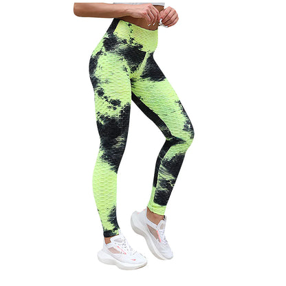 Yoga Pants Tie Dye Seamless Leggings Push Up Women Sports Fitness Contour Yoga Running Pants Elastic Nylon Tights Legging