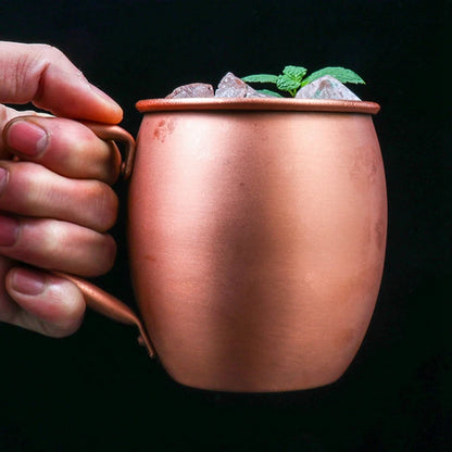 530ML 100% Pure Copper Mug Moscow Mule Mug Drum Cup Cocktail Cup Pure Copper Mug Restaurant Bar Cold Drink Cup