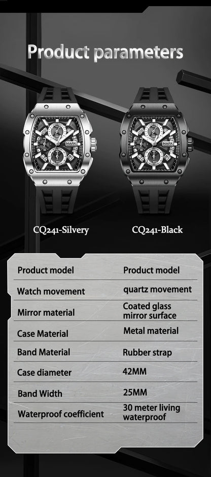 UTHAI CQ241 Original replica watch men's watch fluorescent waterproof men's watch barrel shaped quartz watch