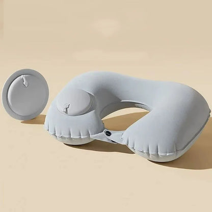 Inflatable Travel Neck Pillow U-shaped Cervical Orthopedic Protection Pillow Outdoor Portable Foldable Pillow Travel Essentials