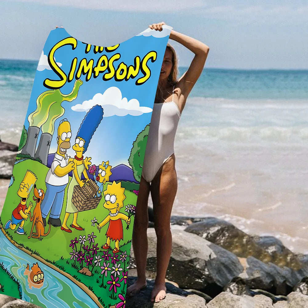 THE S-SIMPSONS Anime Cartoon Beach Towel Cute Kawaii Room Decor Bath Girls Children Hand Towels For Bathroom Shower