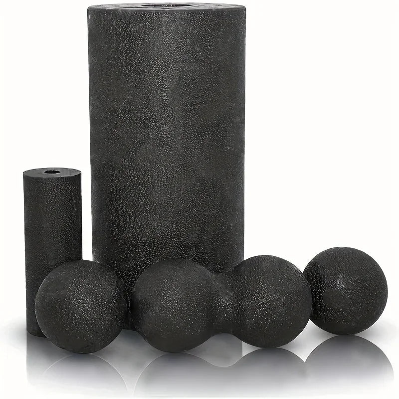 5pcs High-Density Foam Rollers Set - Muscle Massage, Yoga & Therapy, Includes Back Roller, Peanut Ball, Portable Exercise Tools