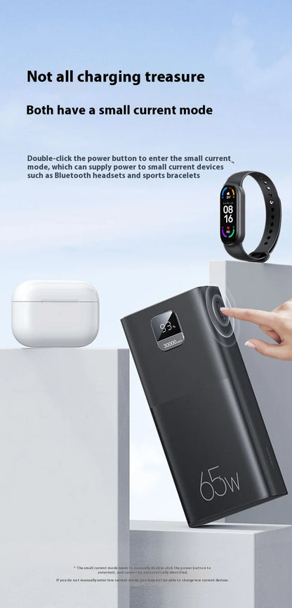 USAMS 30000mAh Power Bank 65W USB-C/A Fast Charging Portable External Battery Mobile PowerBank For iPhone16 Pro MacBook Laptop