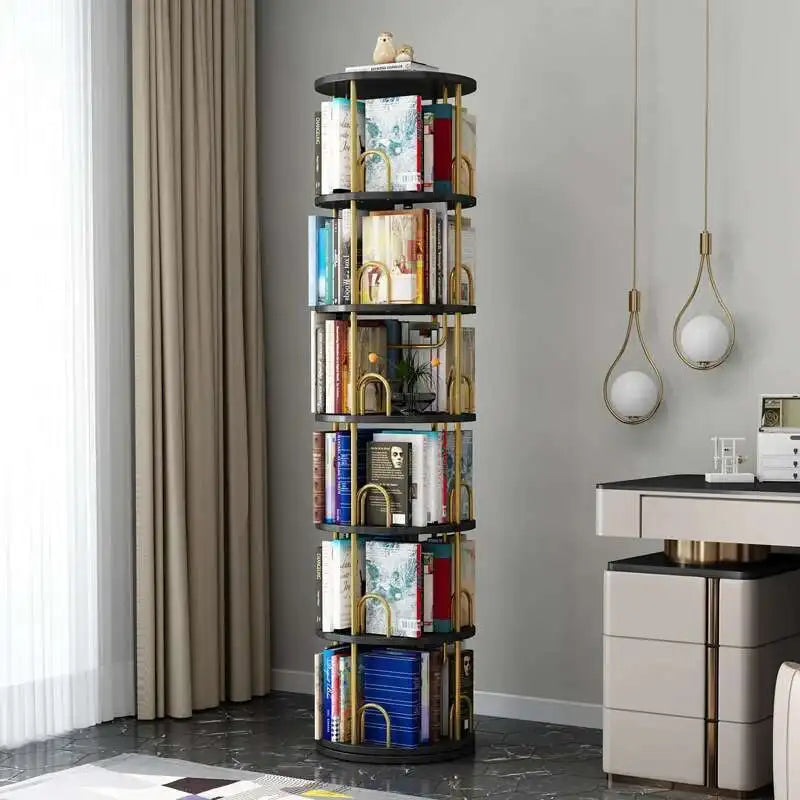 Modern Closet Bookcase Organizer Cabinet Display Rotating Bookcase Magazine Shelves Estante Para Livros Minimalist Furnitures