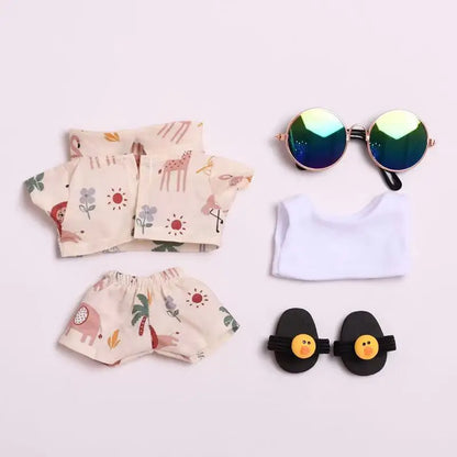 Labubu doll costume, beach-style monkey, Labubu Idol V1 V2, doll costume accessories, 15/17cm universal doll.