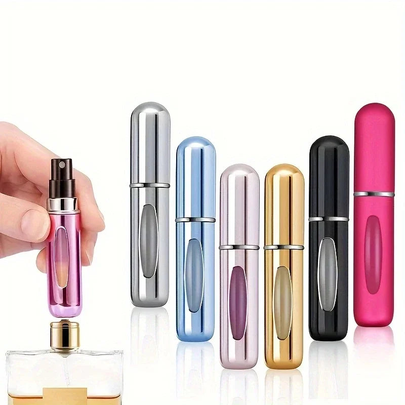 6 Portable Spray Bottles Travel Size 5ml Self-Priming Bottom Fill Perfume Bottle Set