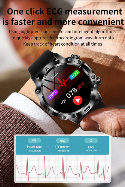 Sapphire 2025New Health managed Smart Watch Health measure Blood Fat Uric Acid Call ECG+PPG blood pressure Health Smartwatch IOS