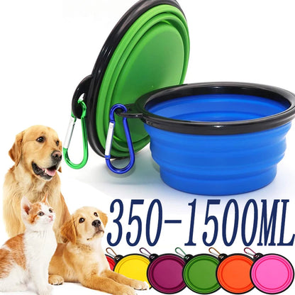 Pet Folding Silicone Bowl Outdoor Pet Travel Dog Water Food Bowl Collapsible Portable Puppy Food Container Feeder Pet Dog Bowl