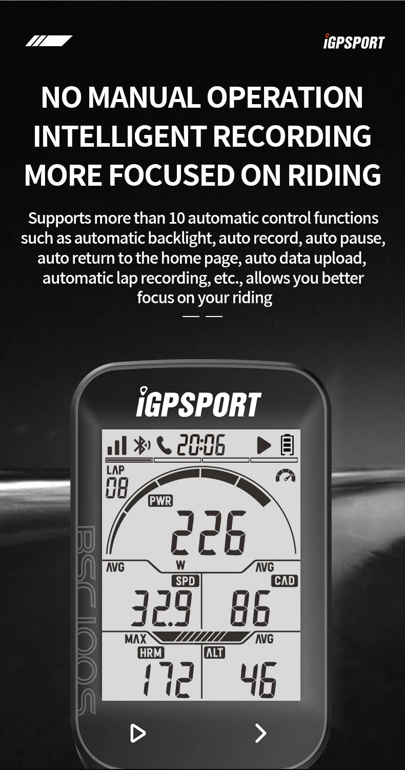 IGPSPORT Bicycle Computer BSC100S Computer BLE Bluetooth ANT Waterproof Wireless Bike Stopwatch MTB Road Cycling Bike Computer