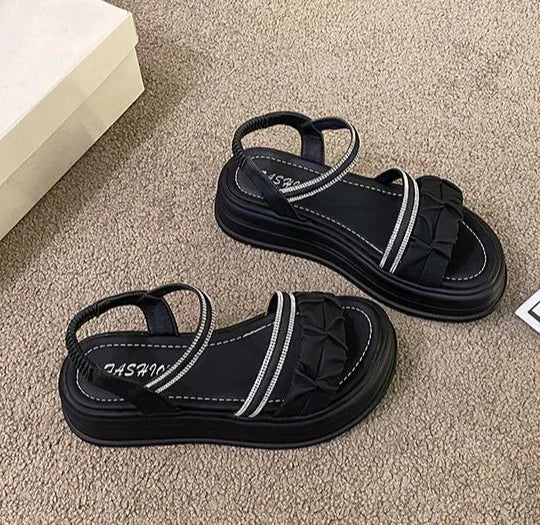 Outdoor Platform Sandals for Women New Breathable Fashion Woman Shoes Summer 2025 Comfortable Trending Pvc Designer Luxury Shoe