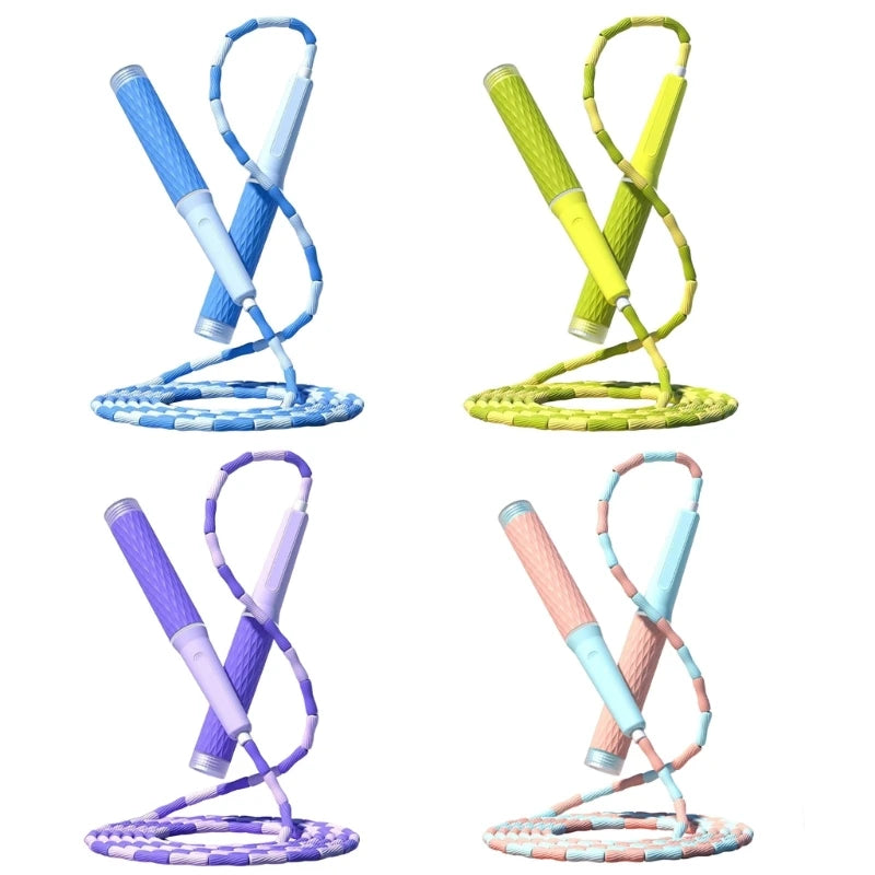 Beads Skipping Rope, Fitness Jumping Rope for Kids, Man and Women Tangles Frees Segmented Adjusted Length Jump Rope