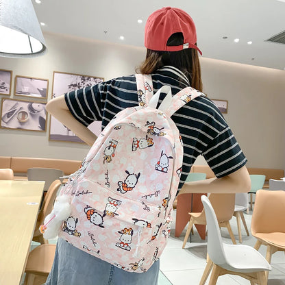 Sanrio Cartoon School Bags Pochacco Schoolbags High School College Students Backpacks with Keychain Student Handbags Pencil Case