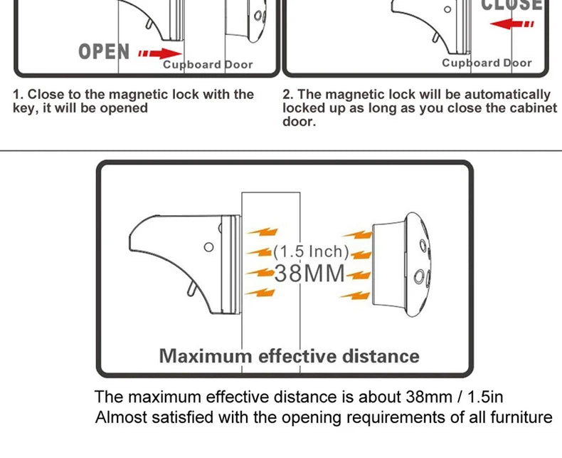 Magnetic Child Safety Lock Limiter Children Protection Baby Safety Lock Invisible Lock Kids Security Drawer Latch Cabinet Door