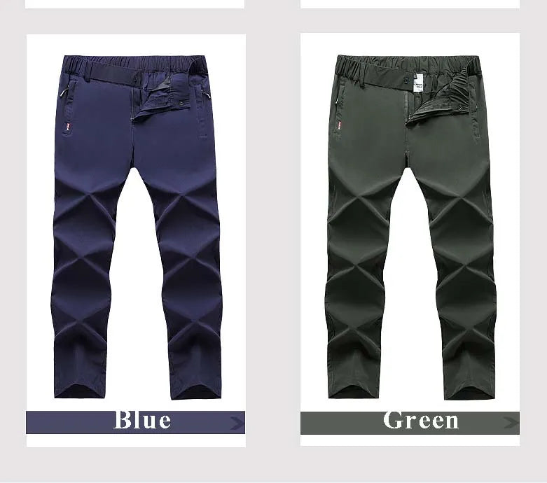 New Elastic Mens Hiking Pants Summer Quick Drying Waterproof Breathable Ultra Thin Outdoor Climbing Trekking Mens Trousers PN69