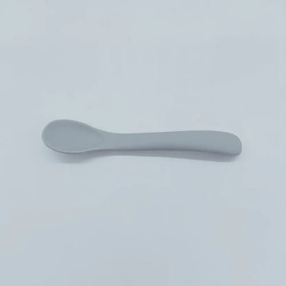 Silicone Baby Learn To Eat Spoon Small Curved Spoon Soft Rubber Feeding Silicone Cutlery Baby Training Spoon