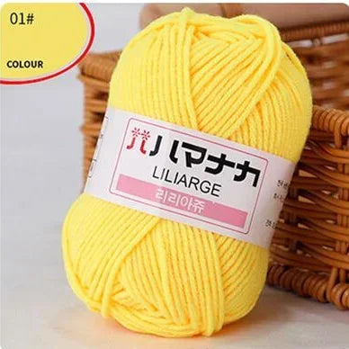 Multi-purpose 25g/ball Milk Cotton Yarn for DIY, Handmade Crafts, Amigurumi, Hats, and Bags
