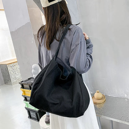 Casual Large Capacity Canvas Shopper Totes High Quality Eco Reusable Grocery Handbag For Women Travel Shoulder Bags Daily Pouch