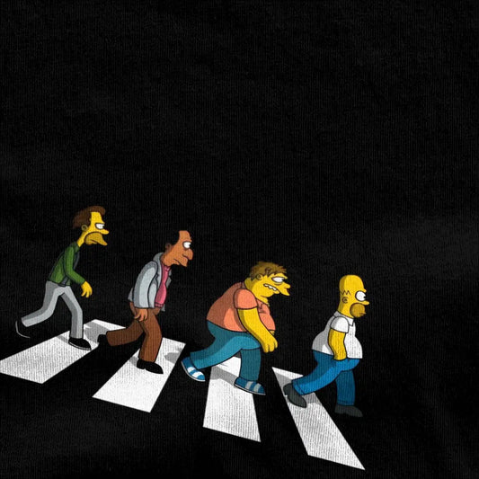Mens T Shirt Simpsons DAD Sidewalk T-Shirts Fashion Summer Tees Aesthetic Design Cotton Clothing Gift