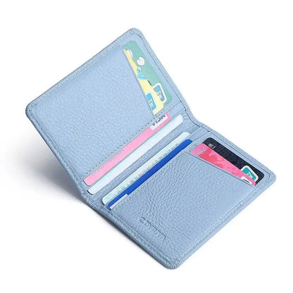 Multi-card Slot Solid Color Portable Leather Card Case Universal Bank Card Credit Card ID Bus Card Holder Travel Card Organizer