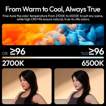 ULANZI PL25 25W LED Panel Light 2700K-6500K CRI 96+Type-C Fast Charging Studio Photography Light for Phone Camera Vlog Shooting