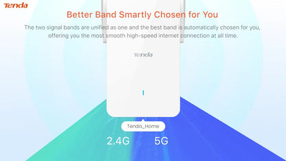 Tenda WiFi 6 Range Extender 2.4/5GHz AX1800 Dual Band Signal Expansion Booster Wireless Repeater No Dead Spots WPS Plug and Play