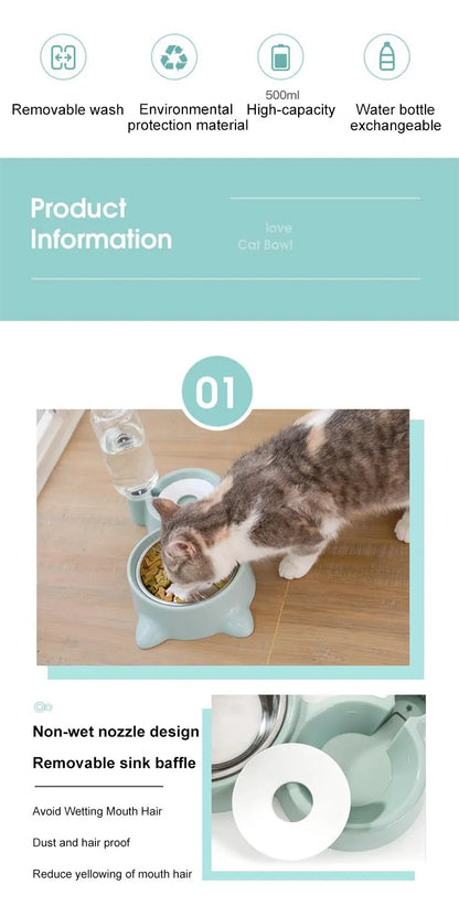Blue Pet Dog Cat Bowl Fountain Automatic Food Water Feeder Container For Cats Dogs Drinking Pet Articles