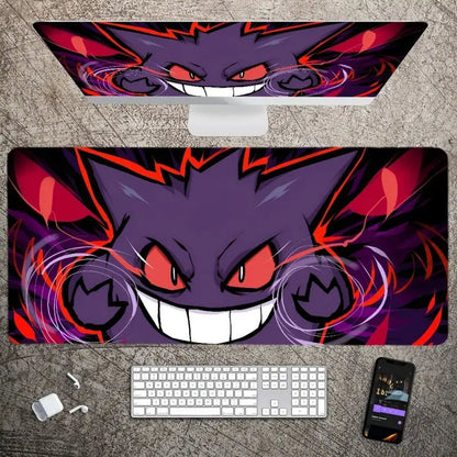 MINISO P-Pokemon-Gengar Grande Mousepad Large Gaming Mouse Pad Lock Edge Thickened Computer Keyboard Table Desk Mat