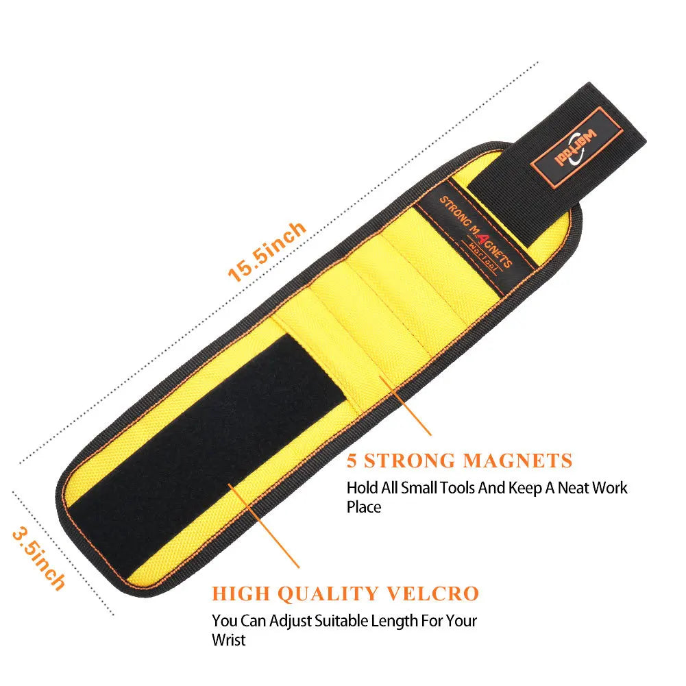 Magnetic Wristband with Super Strong Magnets Holds Screws, Nails, Drill Bit. Unique Wrist Support Design Cool Handy Gadget Gifts