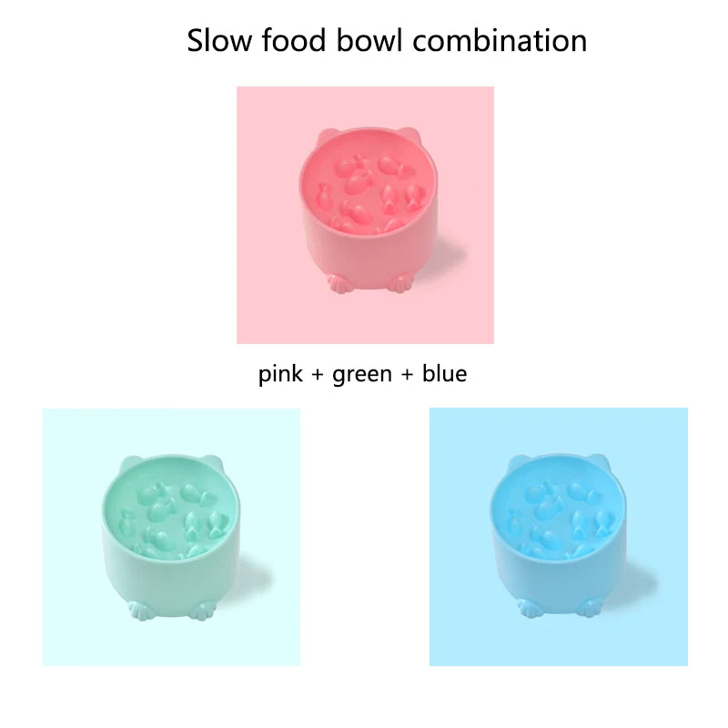 Dog slow food bowl small cat and dog anti-choking bowl neck protection design cat and dog feeding device pet supplies