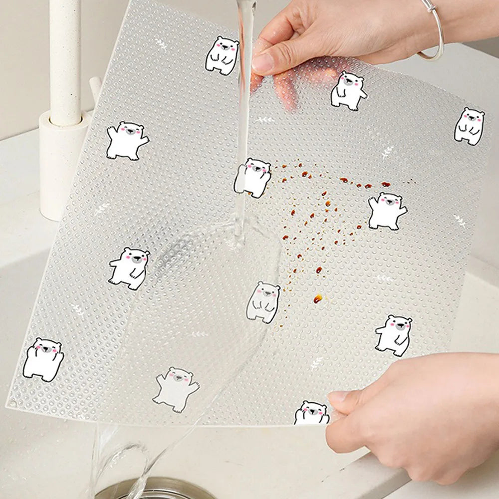 1 Roll Daisy Shelf Liner For Kitchen Cabinets EVA Waterproof Fridge Drawer Pad Cupboard Mat Easy Placemats Non-Adhesive Non-slip