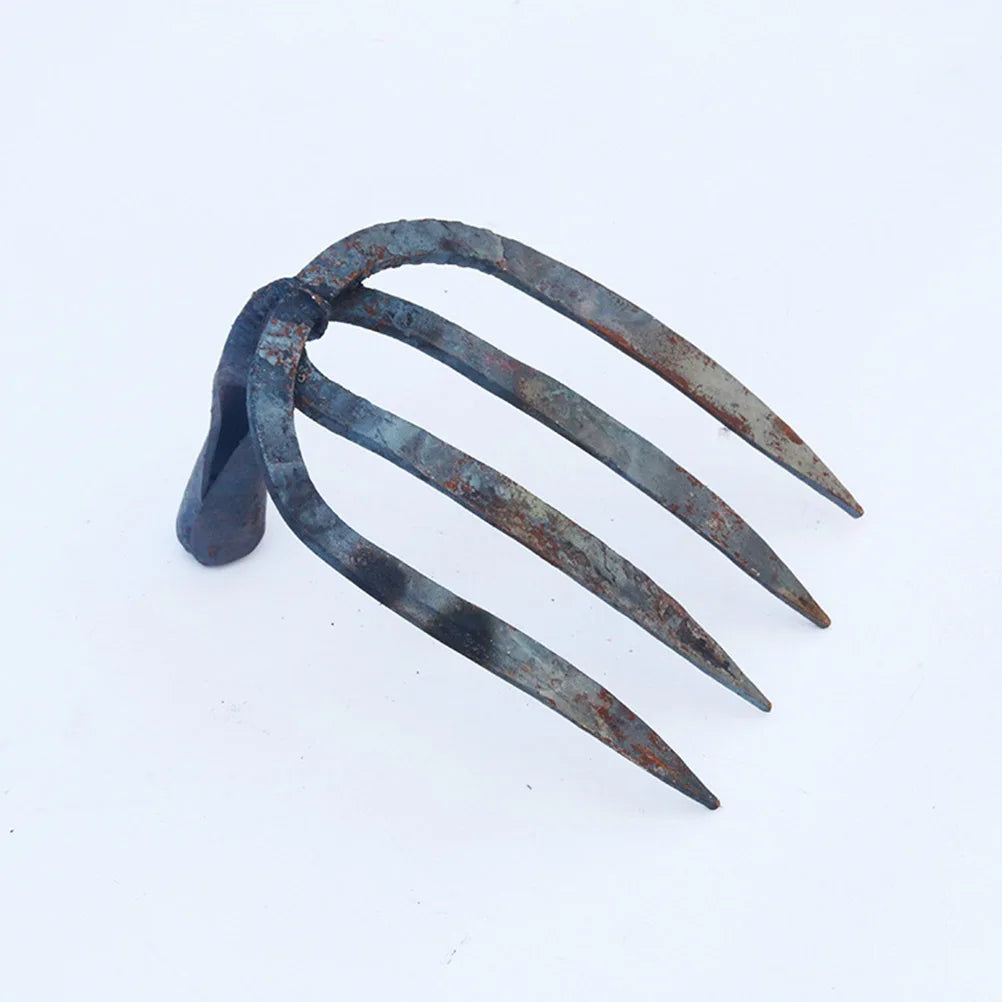 Four-tooth Rake Gardening Supplies Cultivation Tools Vegetable Hoe Azadon Agriculture for Leaves Metal Rakes Head Small
