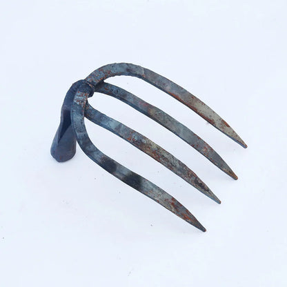 Four-tooth Rake Gardening Supplies Cultivation Tools Vegetable Hoe Azadon Agriculture for Leaves Metal Rakes Head Small