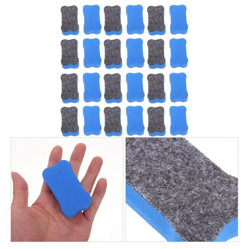 24 Pcs Whiteboard Eraser Dry Erase Erasers EVA Felt Cloth Bone Shaped Teacher Supplies Classroom Accessories Presentation Tools