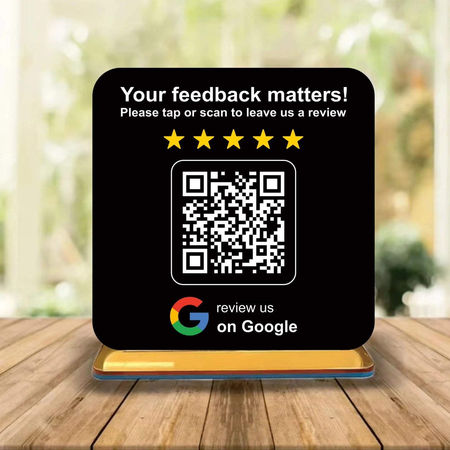 Custom Google Review Sign With Stand Scan QR Code Business Decor Acrylic Google Review NFC QR Code Sign Review Us on Google