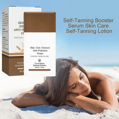 30ml Fake Tan Peptide Serums Liquid Dark Self Tanning Serum Self Tanning Essence Bronzer Drops Face Self Tanner Drops