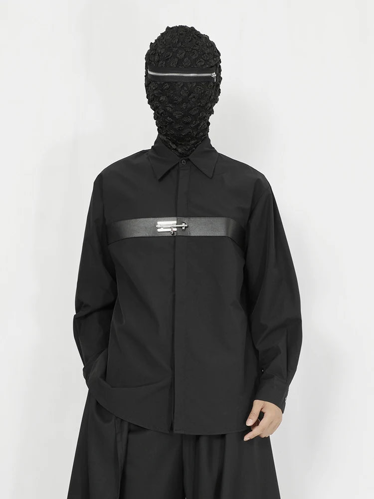 Men's shirt original 2023 new niche design feeling young men's fashion leisure loose black long sleeve shirt in the autumn