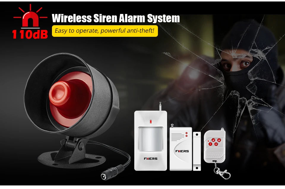 Fuers WIFI Tuya Smart Alarm System Siren Speaker Loudly Sound Home Alarm System Wireless Detector Security Protection System