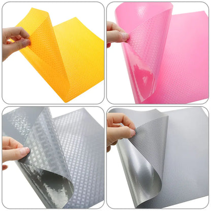 Silicone world Reusable Cabinet Mat Drawer Mat Shelf Liners Moisture-Proof Waterproof Dust Anti-Slip Fridge Kitchen Table Pad