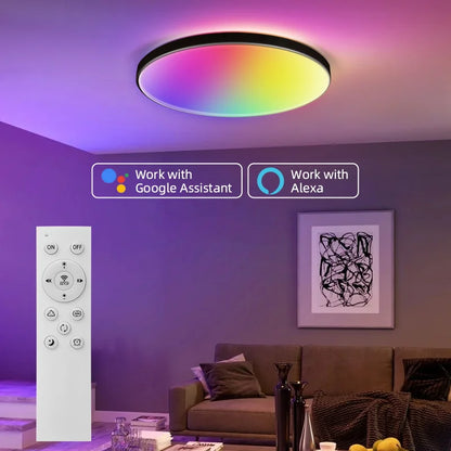 Smart lamp Led RGB Ceiling Light 24W Dimmable 110V-265V Ultra Thin Bluetooth APP Control Lamps for room led light Global version