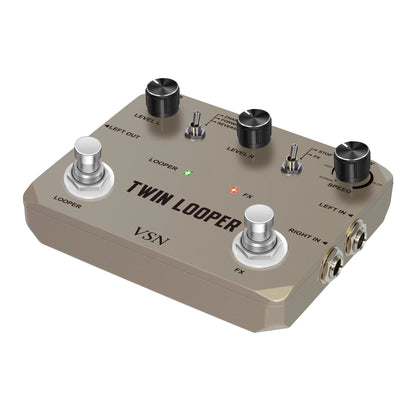 VSN Looper Pedal, Stereo Guitar Loop Pedals  Loop Station Multi-function 11 Types of Play with 10 Minutes Loop Time True Bypass