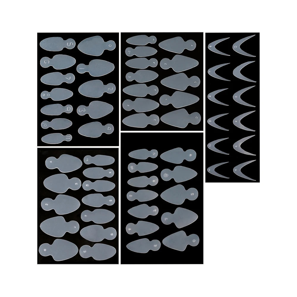 12/60pcs Reusable Soft Silicone Pads Stencil French Forma Sticker for Poly Nail Gel Duet System Dual Form for French Manicure &^