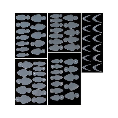 12/60pcs Reusable Soft Silicone Pads Stencil French Forma Sticker for Poly Nail Gel Duet System Dual Form for French Manicure &^
