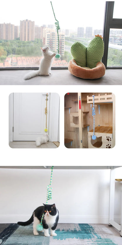Interactive Cat Hanging Toy Simulation Cat Toy Funny Self-hey Interactive Toy for Kitten Playing Teaser Wand Toy Cat with bell